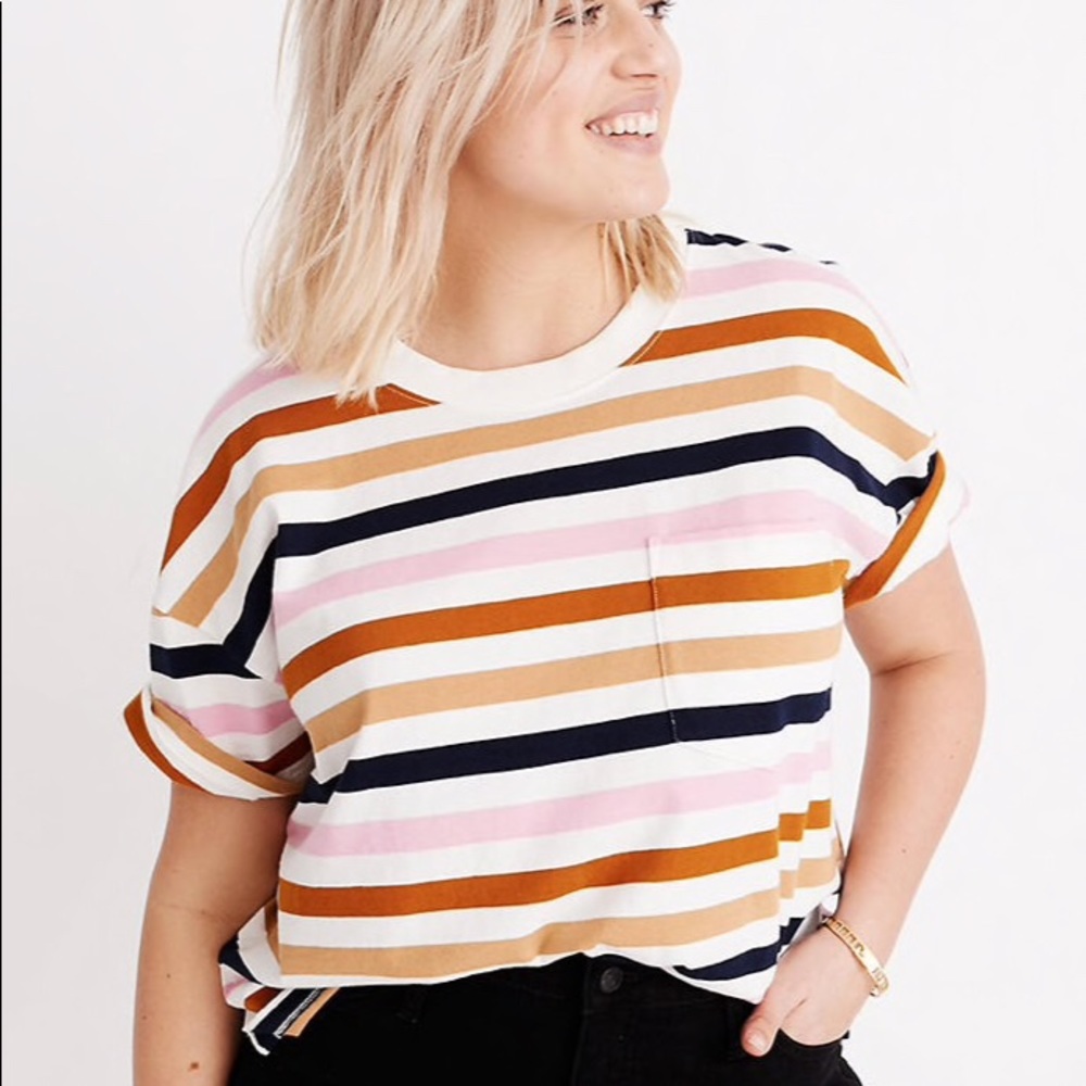 Madewell Easy Crop Tee XL “Beatrice Stripe”